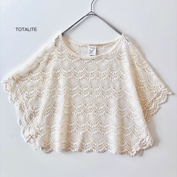 TOTALIT トータリテ ♪透かし編み レース ポンチョブラウス 日本製