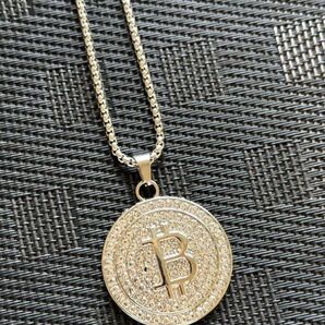 ネックレス ビットコイン BTC チェーン 60cm シルバー 仮想通貨