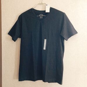 新品 GU Vネック 半袖 Tシャツ カットソー メンズ ダークグレー