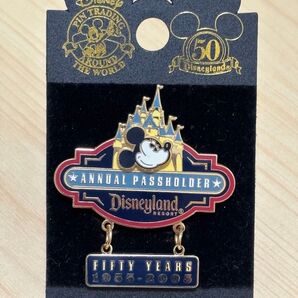 DLR◆年間パスポート所持者限定◆ディズニーランド50周年ピンバッジ◆アナハイム
