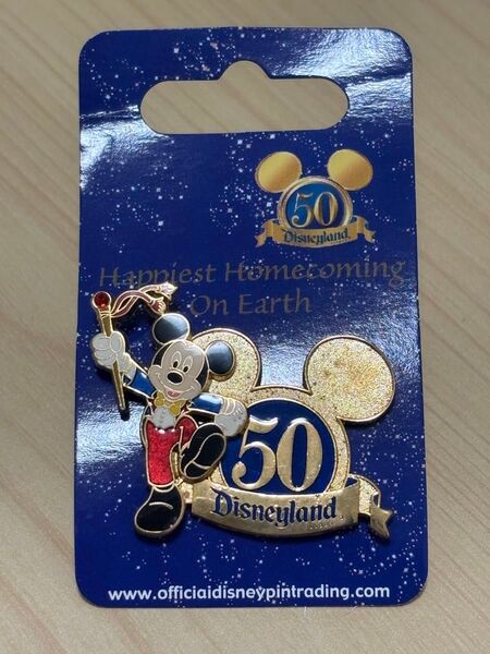 DLR◆ディズニーランド50周年◆イヤーキャップ&ミッキーピンバッジ◆アナハイム