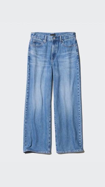 ユニクロ ワイドストレートジーンズ ブルー 24インチ デニム デニムパンツ ジーンズ