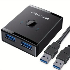 USB 3.0 スイッチ、双方向USBスイッチ 2入力1出力/2.54cm USB KVM USB切り替え パソコン2台切替