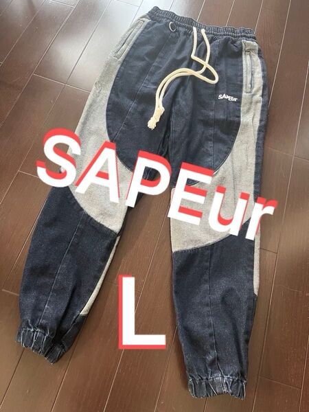 サプールデニム トラッカーパンツ sapeur インディゴ Lサイズ