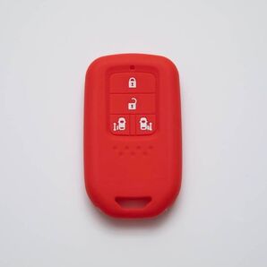 新型ホンダ用 4ボタン スマートキーカバー シリコン 保護 キズ防止 赤☆*。