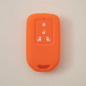 新型ホンダ用 4ボタン スマートキーカバー シリコン 保護 キズ防止 オレンジ☆*。