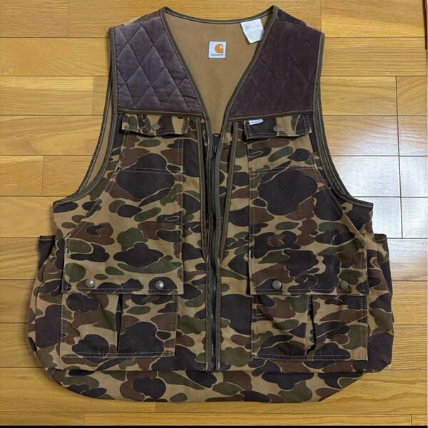 80s carhartt カーハート ハンティング ベスト USA製 古着 ダックハンターカモ ヴィンテージ