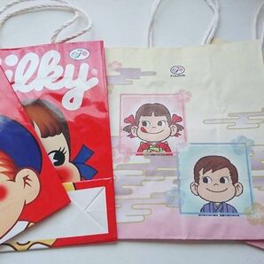 不二家 ペコちゃん 紙袋 ショップ袋 フジヤ まとめ売り レトロ ショッパー 4枚 セット