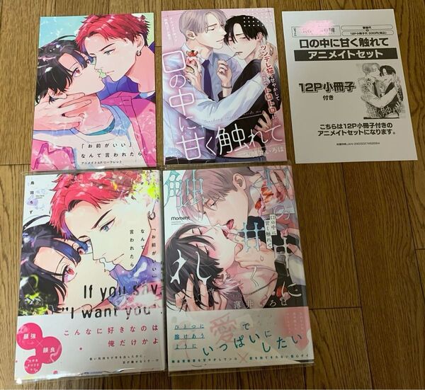 鳥田ちず『「お前がいい」なんて言われたら』薄井いろは『口の中に甘く触れて』アニメイトセット特典12P小冊子 4Pリーフレット