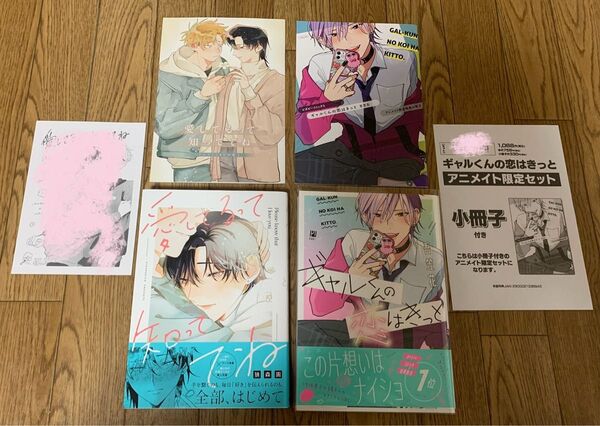 BLコミック 2冊セット 狼森圓『愛してるって知っててね』吾笠花『ギャルくんの恋はきっと』アニメイト8P小冊子 購入特典ペーパー