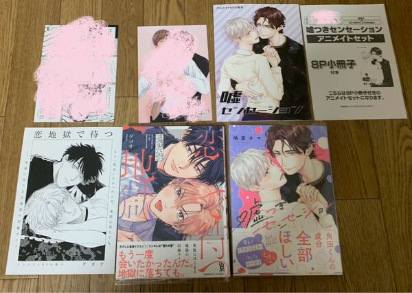 【新刊】ダヨオ『恋地獄で待つ』鳩屋タマ『嘘つきセンセーション』アニメイト 8P小冊子 応援書店ペーパー 特典イラストカード