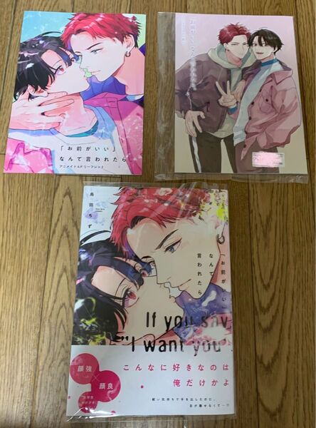 【新刊】BLコミック 鳥田ちず『「お前がいい」なんて言われたら』アニメイト8P小冊子 アニメイト4Pリーフレット