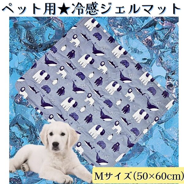 熱中症対策!ペット 冷感ジェルマット 犬 猫 クールマット ひんやりシート ひんやりマット Mサイズ 50×60cm