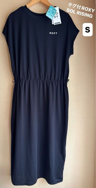 タグ付ROXY SOL RISING/ロキシーワンピースタイプ ラッシュガード 水着 色ブラック ノースリーブ