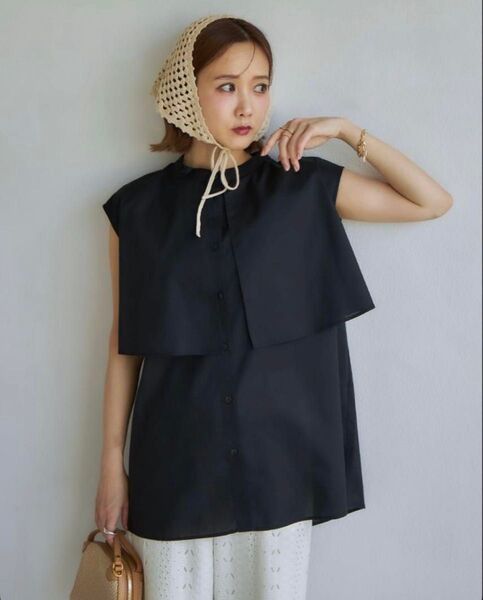 しまむら mysa closet ブロードセーラー ブラウス 田中里奈 L ブラック