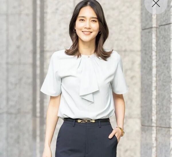 【新品未使用タグ付き】AOKI アオキ≪Oggi4月号掲載≫ ラッフルフリルブラウス半袖 ミント Sサイズ