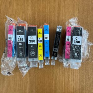 Canon プリンター 互換インク 8点 C-380 381 XL