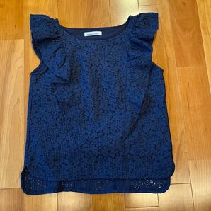 ノースリーブ ネイビー トップス カットソー 無地 レース DIGNITE COLLIER 未使用
