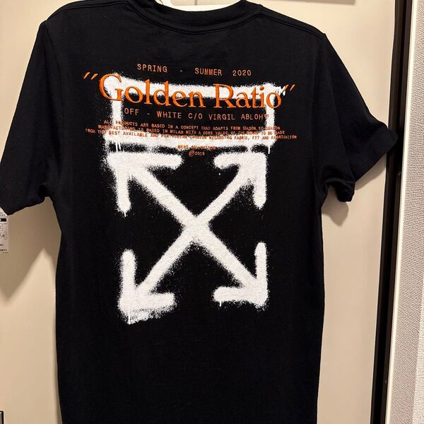 【美品】OFF-WHITE Golden Ratio Tシャツ Sサイズ 半袖Tシャツ ブラック