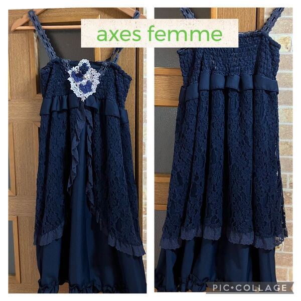 axes femme アクシーズファム キャミソール ワンピース キャミワンピ キャミワンピース