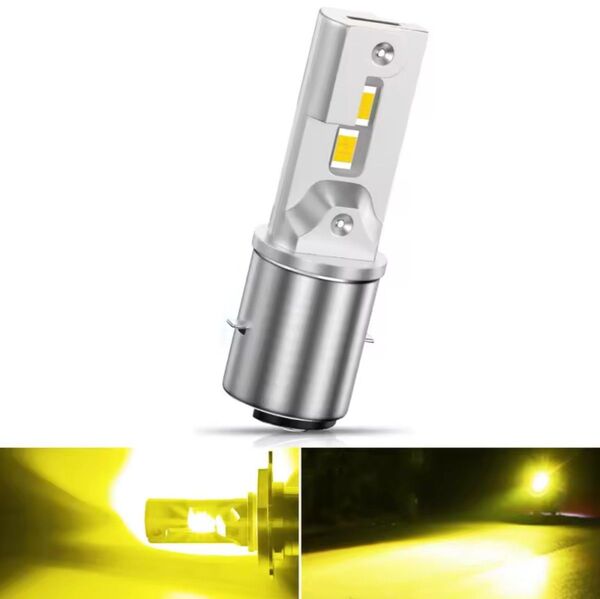 バイク BA20D H4BS LED ヘッドライト バルブ バイク用 ハイロー 切り替え イエロー ゴールドイエロー 黄色