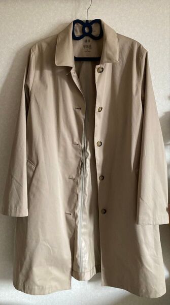 【美品】UNIQLOユニクロ★ブロックテックステンカラーコート/スプリングコート/ 止水テープ耐久撥水★ベージュ XLサイズ