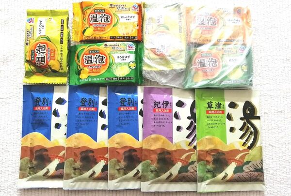 「 未使用 未開封 」 入浴剤 11個セット アース製薬 温泡 こだわりゆず 炭酸湯 6個 薬用入浴剤 登別 紀伊 草津 5袋