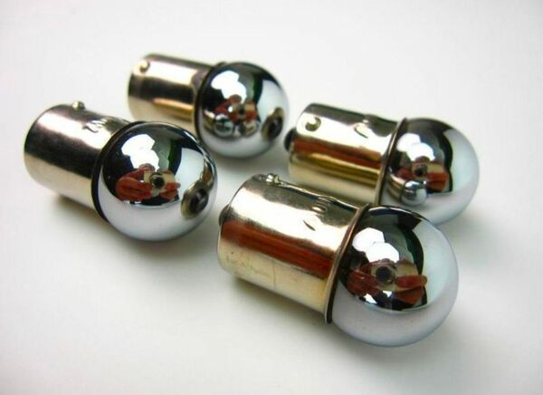 12V10WウインカーメッキバルブG18 4個セット モンキー/ゴリラ/エイプ等