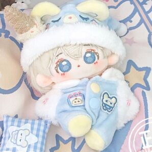 ぬい服 10cm ゆめかわ ひつじ ぬいぐるみ用 着ぐるみ 水色 ブルー