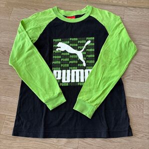 PUMA プーマ 長袖 Tシャツ 150cm ブラック×グリーン