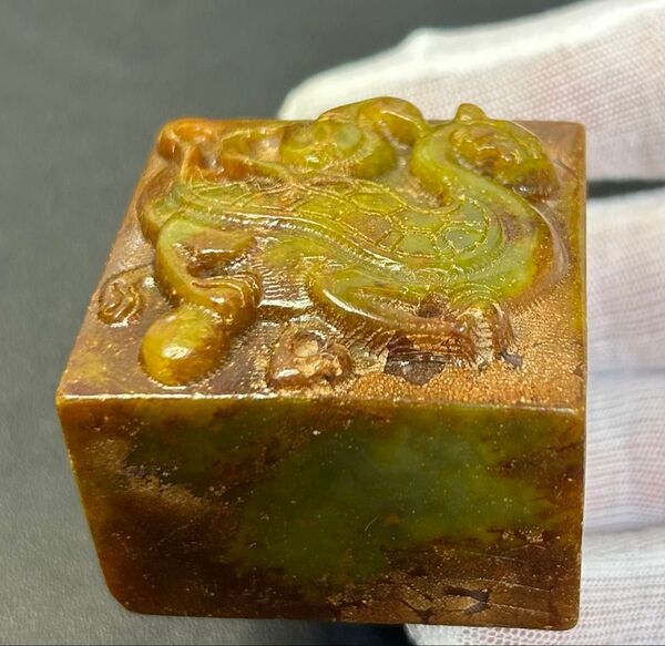 神獣玉印 中国 時代物 置物 印鑑 旧家蔵出し、骨董品、美術品、縁起物、 篆刻 印材 書道 中国古玩 骨董 印章 印材 篆刻