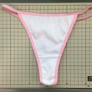 中学生高校生むけのシンプルなTバックМサイズ(白生地にピンク紐)