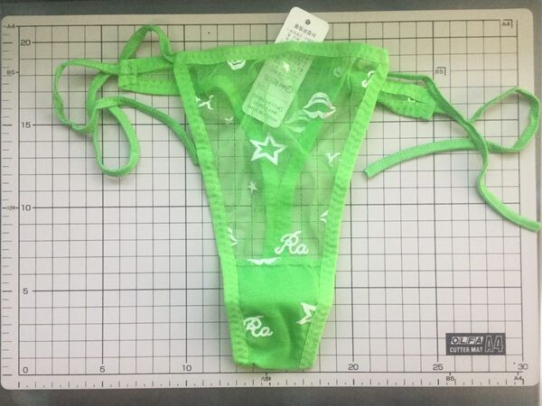 サイドリボンメッシュTバックプリントホロスコーププリントグリーン中学生高校生