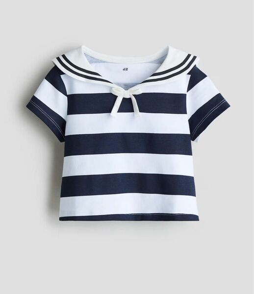 H&M★ボーダー セーラー トップス マリン Tシャツ 半袖 可愛い サマー