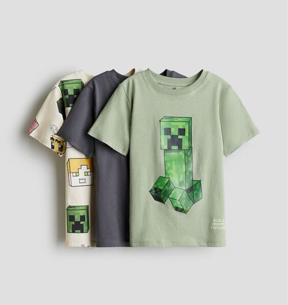 H&M★マインクラフト プリントTシャツ 3枚セット 半袖 マイクラ