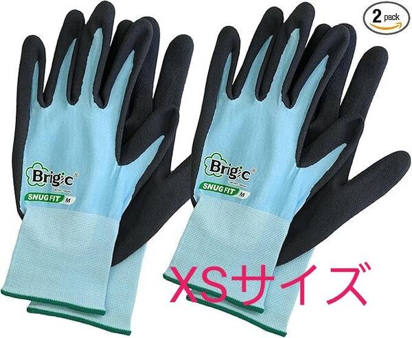 2双ガーデニング 手袋、園芸手袋、薄型屋外作業女性ガーデングローブ、ブルー XSサイズ