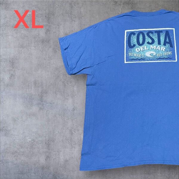 【US古着】ライトブルー XL Tシャツ 半袖 レギュラー プリント メンズ レディース 大きいサイズ オーバーサイズ