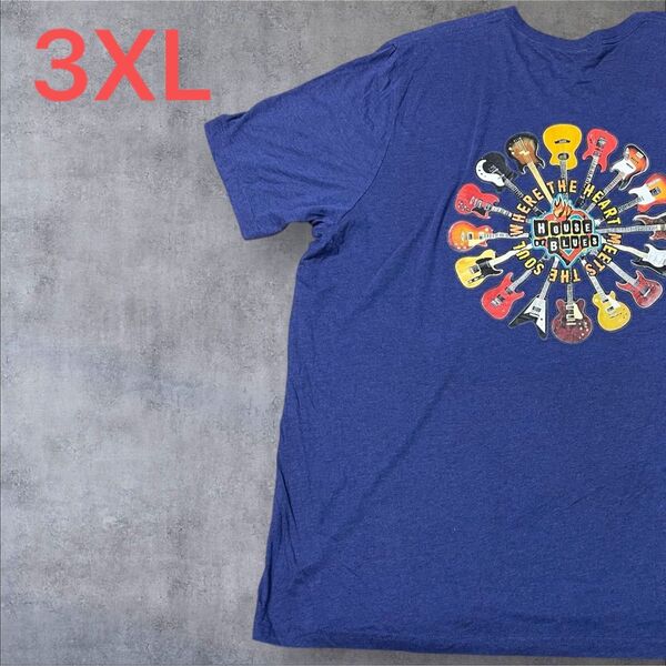 【US古着】ネイビー 3XL Tシャツ 半袖 レギュラー プリント メンズ レディース 大きいサイズ オーバーサイズ