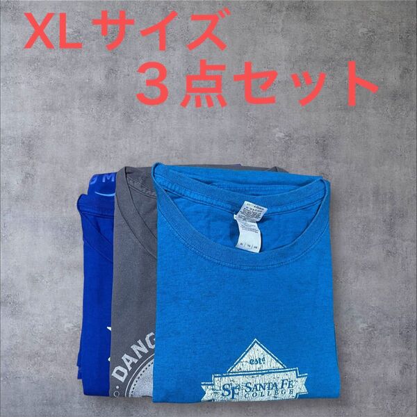 【US古着】3点セット XL Tシャツ 半袖 プリント メンズ レディース 大きいサイズ まとめ売り セット売り GILDAN