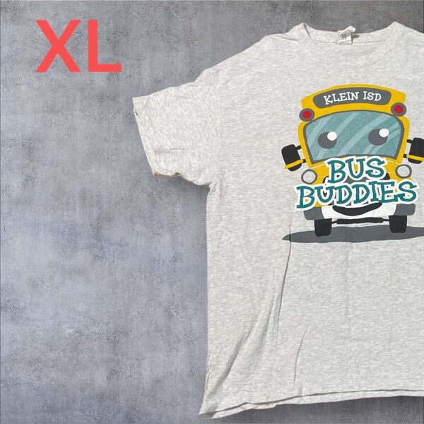 【US古着】ライトグレー XL Tシャツ 半袖 レギュラー プリント メンズ レディース 大きいサイズ オーバーサイズ