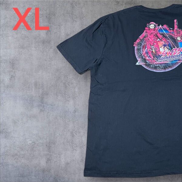 【US古着】ブラック XL Tシャツ 半袖 レギュラー プリント メンズ レディース 大きいサイズ オーバーサイズGILDAN