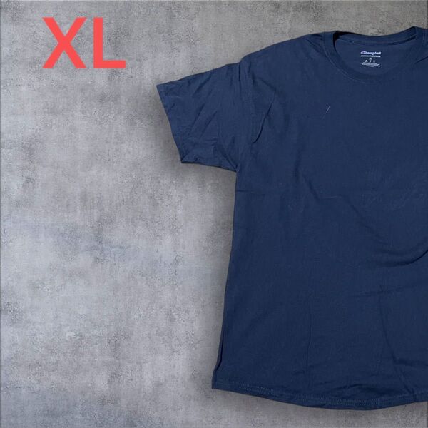 【US古着】ネイビー XL Tシャツ 半袖 レギュラー プリント メンズ レディース 大きいサイズ オーバーサイズ チャンピオン