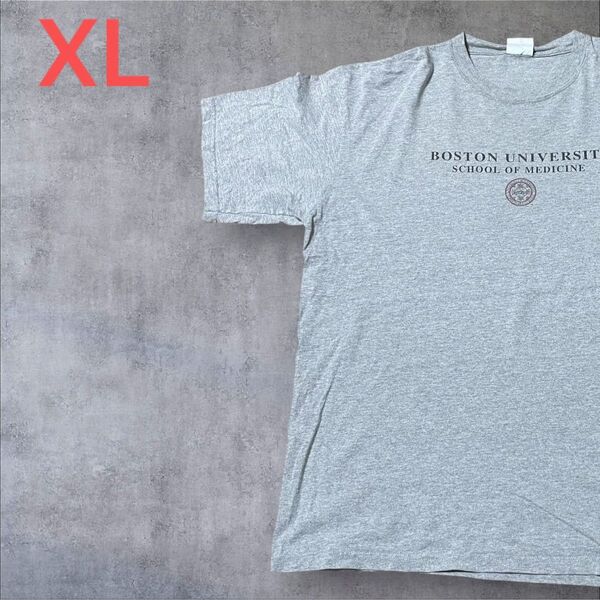 【US古着】グレー XL Tシャツ 半袖 レギュラー プリント メンズ レディース 大きいサイズ オーバーサイズ チャンピオン