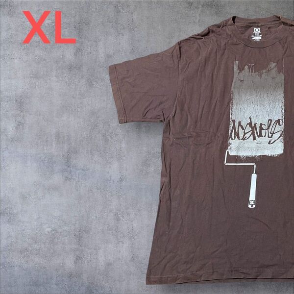 【US古着】ブラウン XL Tシャツ 半袖 レギュラー プリント メンズ レディース 大きいサイズ オーバーサイズ