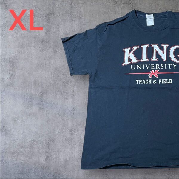 【US古着】ブラック XL Tシャツ 半袖 レギュラー プリント メンズ レディース 大きいサイズ オーバーサイズGILDAN