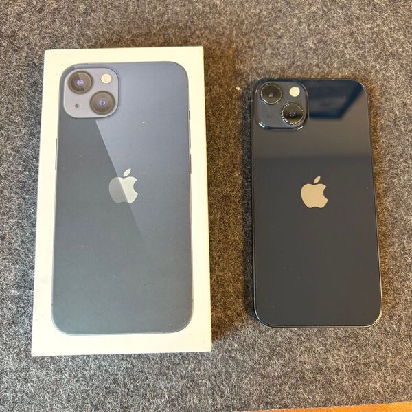 iPhone 13 128GB ミッドナイト|SIMフリー/ネットワーク○(KDDI系)/箱付き/カメラ周りに傷あり