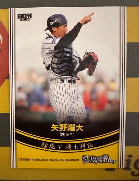 阪神甲子園球場 甲子園歴史館限定 阪神タイガース矢野燿大選手 記念カード