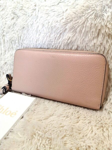 Chloe クロエ 長財布 ラウンドファスナー財布 ベージュ系