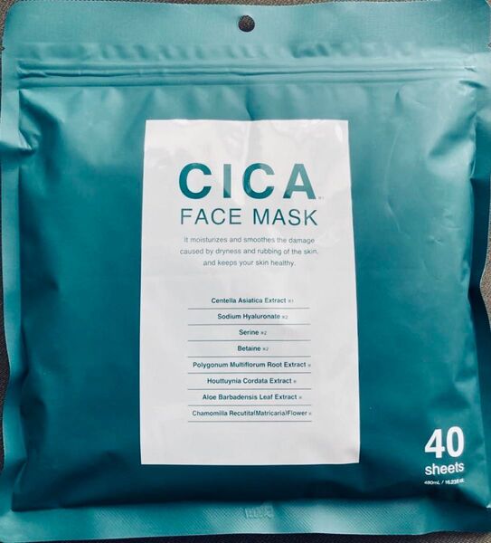 CICA シカパック フェイスマスク フェイスパック シートマスク FACE MASK プレミアムフェイスマスク 40枚