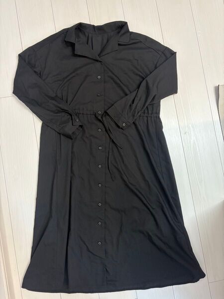 イング INGNI ロングワンピース カーディガン ブラック ロング 2way シャツワンピース